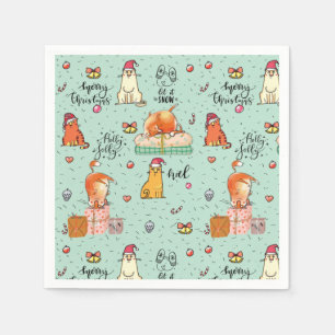Grappig kerstfeest servet