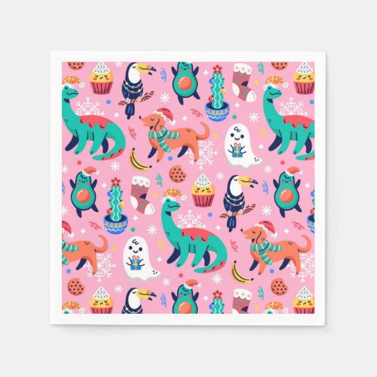 Grappig kerstfeest servet (Voorkant)