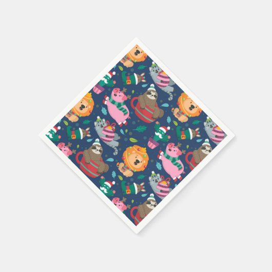 Grappig kerstfeest servet (Hoek)