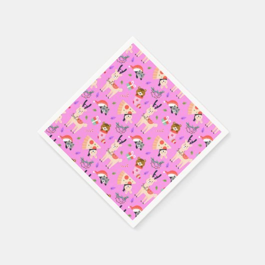 Grappig kerstfeest servet (Hoek)