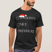 Grappig kerstfeest Shirt Naughty Nice Redhead Holi (Voorkant)