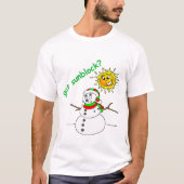 Grappig kerstfeest Shirt Snowman heeft zonblok (Voorkant)