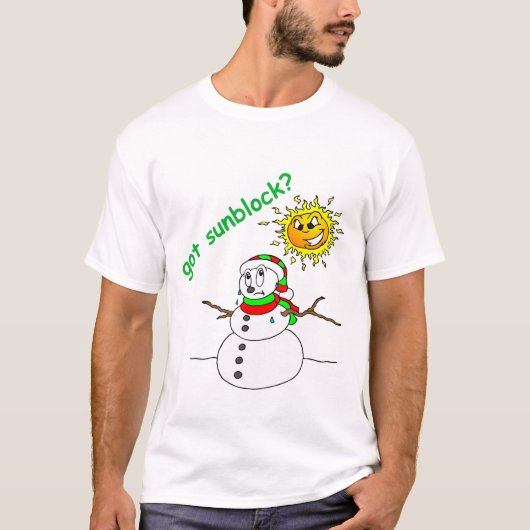 Grappig kerstfeest Shirt Snowman heeft zonblok (Voorkant)