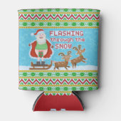 Grappig kerstfeest | Sinterklaas die door de sneeu Blikjeskoeler (Voorkant)