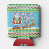 Grappig kerstfeest | Sinterklaas die door de sneeu Blikjeskoeler (Achterkant)