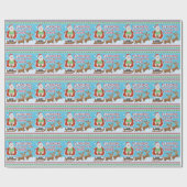 Grappig kerstfeest | Sinterklaas die door de sneeu Cadeaupapier (Vlak)