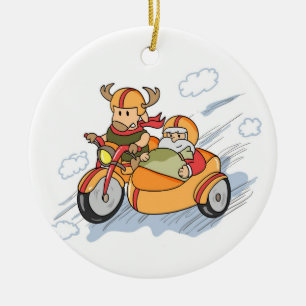 Grappig kerstfeest, sinterkletssnuifje geüpgraded keramisch ornament