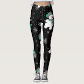 Grappig kerstfeest Snowman Pattern-Leggings. Leggings (Voorkant)