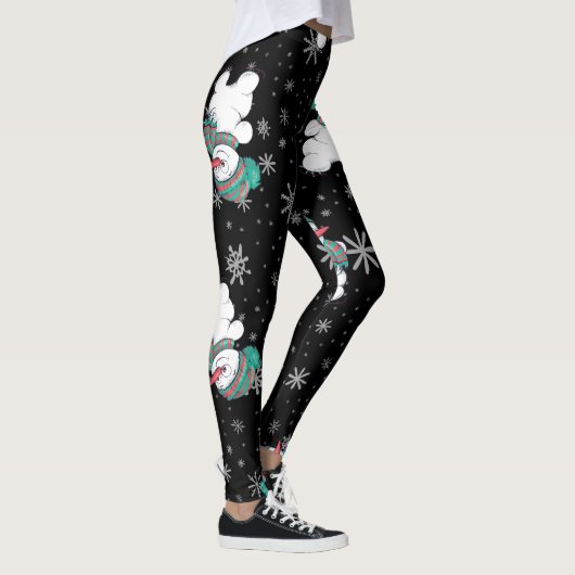 Grappig kerstfeest Snowman Pattern-Leggings. Leggings (Rechts)