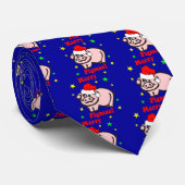 Grappig kerstfeest stropdas (Opgerold)