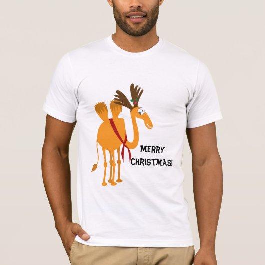 Grappig kerstfeest T-Shirt - Camel in Reindeer Sui (Voorkant)