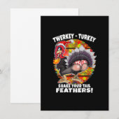 Grappig kerstfeest Thanksgiving Twerkende Turkey H Kaart (Voorkant / Achterkant)