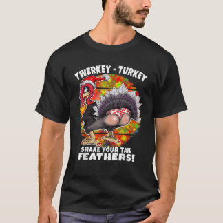 Grappig kerstfeest Thanksgiving Twerkende Turkey H T-shirt