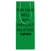 Grappig kerstfeest Thanksgiving Wijnzak Tas Wijn Cadeautas (Achterkant)