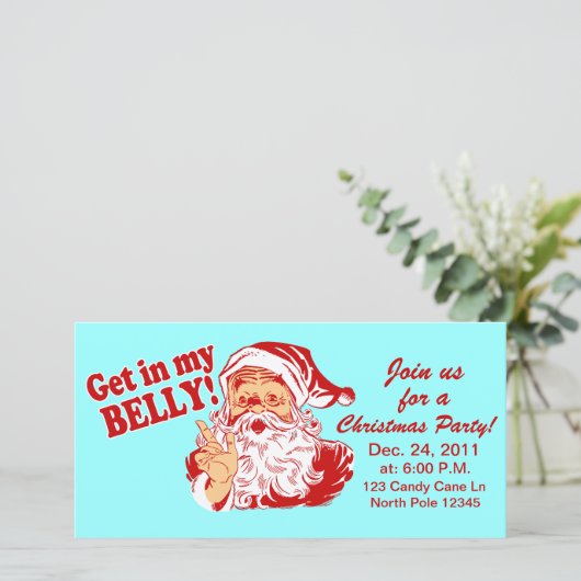 Grappig kerstfeest uitnodigingen (Staand voorkant)