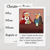 Grappig kerstfeest uitnodigingen (Voorkant / Achterkant)