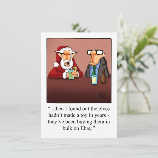 Grappig kerstfeest uitnodigingen (Staand voorkant)