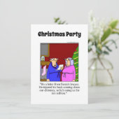 Grappig kerstfeest uitnodigingen (Staand voorkant)