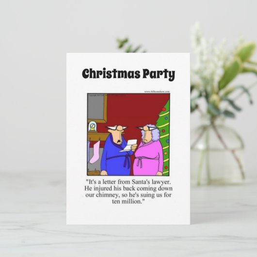 Grappig kerstfeest uitnodigingen (Staand voorkant)