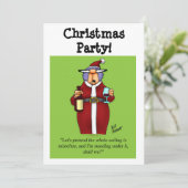 Grappig kerstfeest uitnodigingen (Staand voorkant)