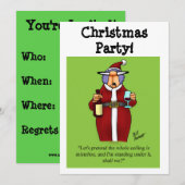 Grappig kerstfeest uitnodigingen (Voorkant / Achterkant)