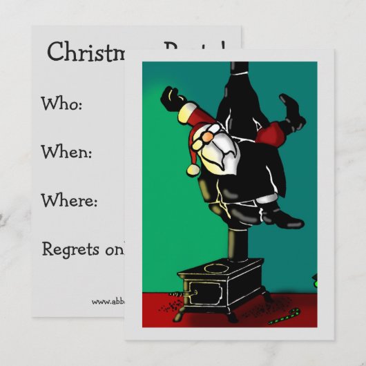 Grappig kerstfeest uitnodigingen (Voorkant / Achterkant)