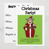 Grappig kerstfeest uitnodigingen (Voorkant / Achterkant)