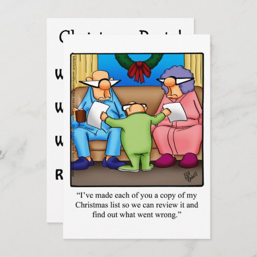 Grappig kerstfeest uitnodigingen (Voorkant / Achterkant)