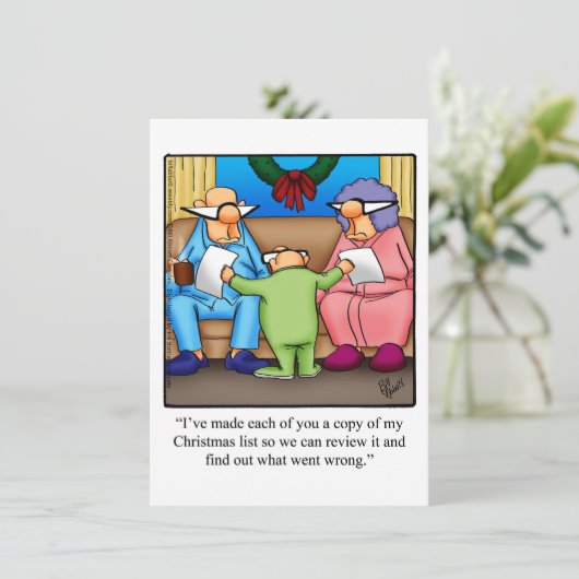 Grappig kerstfeest uitnodigingen (Staand voorkant)