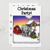 Grappig kerstfeest uitnodigingen (Voorkant / Achterkant)