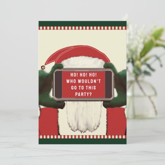 Grappig kerstfeest uitnodigingen (Staand voorkant)