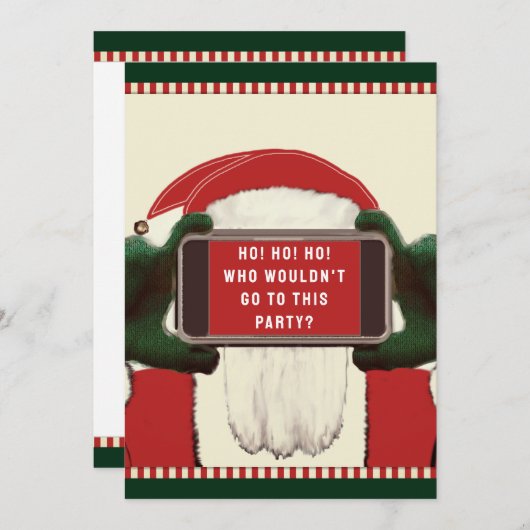 Grappig kerstfeest uitnodigingen (Voorkant / Achterkant)