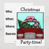 Grappig kerstfeest uitnodigingen (Voorkant / Achterkant)