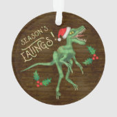 Grappig kerstfeest Velociraptor Dinosaur Eatings Ornament (achterkant)