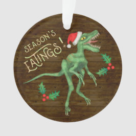 Grappig kerstfeest Velociraptor Dinosaur Eatings Ornament