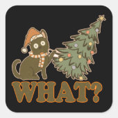 Grappig kerstfeest vierkante sticker (Voorkant)