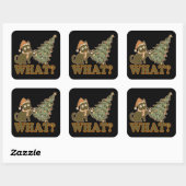 Grappig kerstfeest vierkante sticker (Vel)