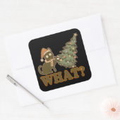 Grappig kerstfeest vierkante sticker (Envelop)