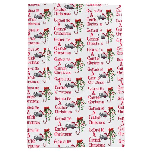 Grappig kerstfeest Vissen ♫ ♥ kerstmis Medium Cadeauzakje (Voorkant)
