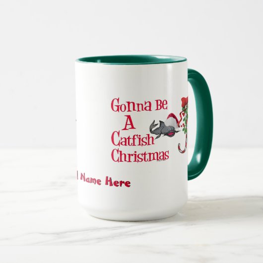 Grappig kerstfeest Vissen ♫ ♥ kerstmis Mok (Voorkant rechts)