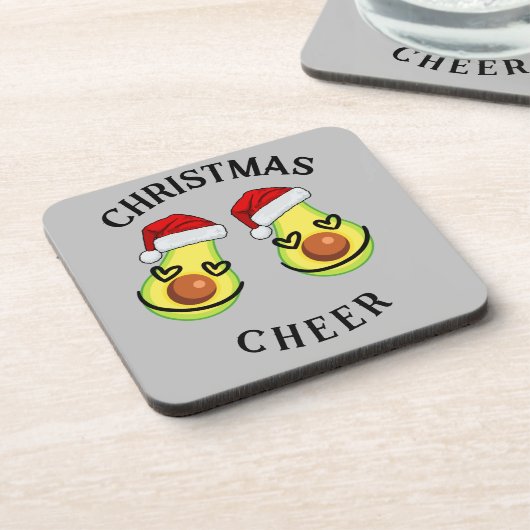 grappig kerstfeest voor avocado bier onderzetter (Linkerzijde)