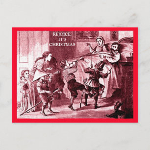 Grappig kerstfeest voor de familie, enthousiaste K Briefkaart