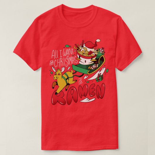Grappig kerstfeest voor Ramen Lovers T-shirt (Design voorkant)