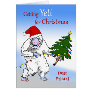 Grappig kerstfeest voor vriend, ben je nog Yeti?