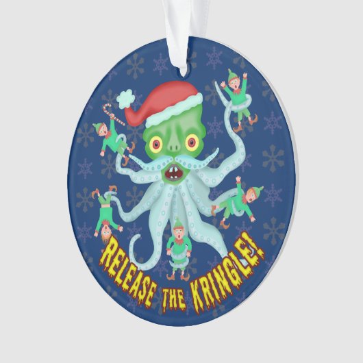 Grappig kerstfeest, vrijlating van de Kringle Sant Ornament (voorkant)