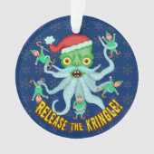 Grappig kerstfeest, vrijlating van de Kringle Sant Ornament (voorkant)