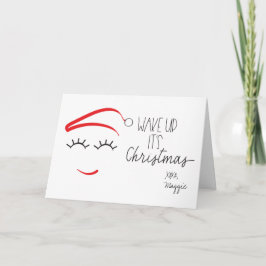 Grappig kerstfeest, "Wakker worden is Kerstmis", L Feestdagen Kaart