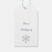 Grappig kerstfeest Waterverf Owl Red Santa Hat Cadeaulabel (Achterkant)