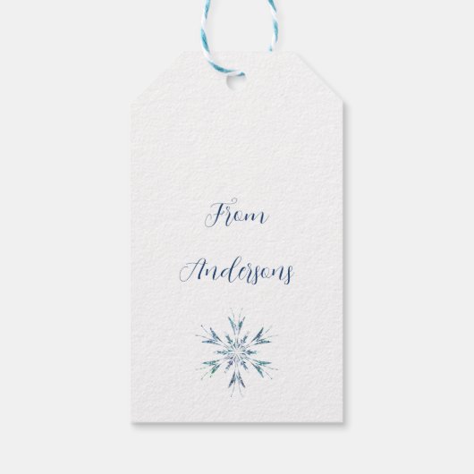 Grappig kerstfeest Waterverf Owl Red Santa Hat Cadeaulabel (Achterkant)