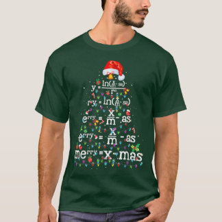 Grappig kerstfeest Wiskunde kerstboom T-shirt